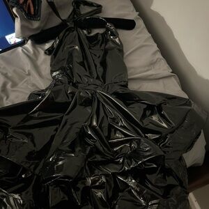 Shiny Black Vinyl Dress